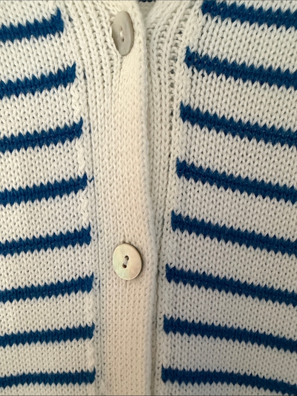 Zara Cream & Blue Striped Button-Front Maxi sweater cotton Dress - Picture 6 of 7